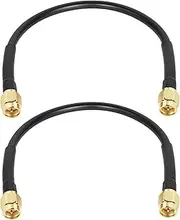 MOOKEERF KMR240 SMA Male to SMA Male Coaxial Cable 50 ohm Coax Ultra Low Loss Antenna Extension for 3G/4G/5G/LTE Network Equipment, GPS, RF Radio (1FT 2PCS)