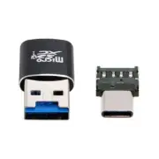 USB 3.0 to Micro SD SDXC TF Card Reader with Micro USB-C Type-C OTG Adapter