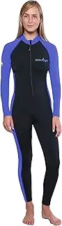 [EcoStinger] Women Full Body UV Swimsuit Stinger Suit Dive Skin UPF50+ Coverup Black Lavender