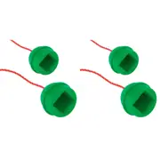 4pc Formula Sports Rubber Billiard Chalk Holder Storage w/ Rope Accessory Green