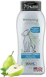 Wahl USA Whitening Shampoo White Pear scent for Pets – Whitening & Animal Odor Control with Silky Smooth Results for Grooming Dirty Dogs – 24 oz - Model 820001A