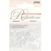 NEW Ribtex Reflections Faceted Round Glass Beads 20 Pack By Spotlight