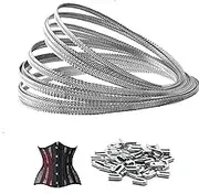 10 Yards 1/4" Metal Steel Corset Boning Spiral Boning Precut w/ 50 Tips Structure and Form for Corsets, Lingerie, Gowns, Millinery, Costumes, Crafts & More (6mm) (1/4" x32.8ft 50Pcs)