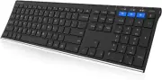 HB192 Universal Bluetooth Keyboard Multi-Device Stainless Steel Full Size Wirele