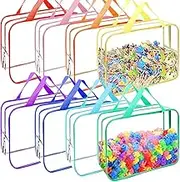 8 Packs Toy Storage Bags, Clear PVC Toy Storage Bags with Zippered, Waterproof Toy Bags for Board Games, Handheld Toy Storage Organizer for Building Blocks Board Games Toys