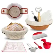 Bread Proofing Basket, 16 PCS Sourdough Baking Supplies, Round 9.84 Inch Sour...