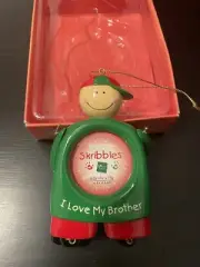 RUSS Berrie Photo Frame Christmas Ornament Scribbles I Lovel My Brother New
