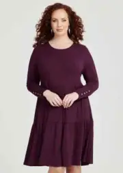 ts Taking Shape Dress Size 18 Natural Mini Rib Tier style NWT