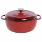 LODGE 6 Quart ENAMELED CAST IRON DUTCH OVEN CLASSIC RED ENAMEL DUTCH OVEN