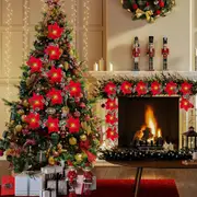 LED Artificial Flowers Light Christmas Garland String Lights Xmas Tree Ornaments