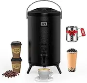 Insulated Beverage Dispenser 12L/3.2 Gallon - Thermal Hot Beverage Dispenser, Stainless Steel Hot and Cold Drink Dispenser with Spigot for Hot Water Coffee Chocolate Tea Cold Milk Cocoa