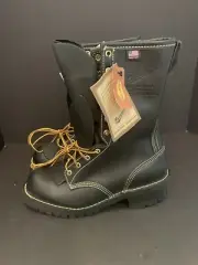 RARE Danner Flashpoint Tall Black Leather Boots Sz 9 EE Firefighter Protective