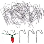 60-Count Metal Gutter Hooks for Outdoor Christmas Lights, Outside Lights 60 PCS