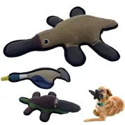 Durable Pet Dog Plush Toy Stuffed Platypus Squeaky Dog Toy Chew Cleaning Toy