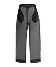 Khaite Trenton Drawstring Relaxed-Fit Pants S,M Black Organza