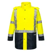 Huski Huski Premium Waterproof Farmers Hi-Vis Jacket / Welded Seams Men's - Yellow-navy