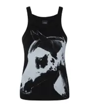 Pinko X Patrick McDowell Horse Print Ribbed Vest S,XS,L,M Black