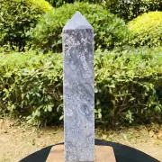 1090G TOP Natural Aquatic agate Obelisk Quartz Tower Crystal Point Healing