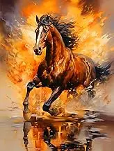 igoodom 5D Horse Diamond Painting Kits for Adults, DIY Diamond Art Kits for Beginners, Round Full Drill Animal Diamond Painting for Home Wall Decoration Gift 12x16inch