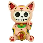Furrybones Maneki Neko Skeleton Dressed in Good Luck Kitten Costume Figurine Cat