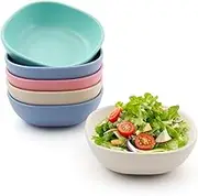 DRAONGYE 4.5 OZ 6 Psc Mini Wheat Straw Small Dessert Bowls, Unbreakable Dipping Saucers for Side Dishes, Snack Bowls, Small Bowls for Kitchen, Stacked Pinch Bowls (Multicolor)
