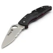 Spyderco Endura 4 - 'Thin Red Line' Utility Folding Knife - EDC - Black - Japan