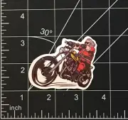 Santa Clause Riding a Motorcycle - Vinyl Sticker Durable Waterproof Sunproof