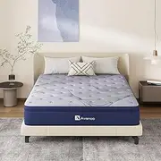 [Avenco] Full Size Mattress, 10 Inch Mattress Full Hybrid, Medium Firm Full Mattress in a Box for Pressure Relief and Sound Sleep, Wrapped Coils and CertiPUR-US Foam, Soft Breathable Fabric