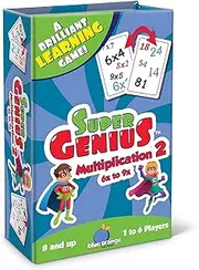 Blue Orange Games | Super Genius - Multiplication 2 | Educational Matching Card Game | 1-6 Players, Ages 8+
