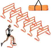 6 Pack of Agility Hurdles with Adjustable Height Extenders, Speed Training Hu...