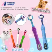 Triple-Sided Pet Toothbrush - Effective Tartar and Bad Breath Removal for AU