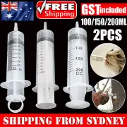 2Pcs 100-200ML Reusable Big Large Plastic Hydroponics Nutrient Measuring Syringe
