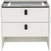 Artiss Smart Bedside Table 2 Drawers Wireless Charging LED Nightstand White BESS