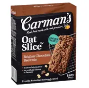 2 x Carman's Oat Slices Belgian Choc Brownies 5 slices 175g