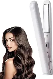 Ceramic Hair Curler,Ceramic Straightener Flat Styling Curler | 2 in 1 Fast Heat Ceramic Flat Hairstyling Iron for Friends Family Girls Boys