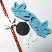 Silicone Pot Leaf silicone straw topper blue mold