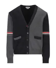 Thom Browne Color-Block Buttoned Cardigan 3,4,5 Black