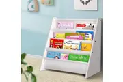 Keezi 4 Tiers Kids Bookshelf Magazine Shelf Children Bookcase Rack Organiser