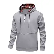 Men's Hoodie Quarter Zip Hoodie Black Burgundy Brown Khaki Gray Hooded Plain Patchwork Sports Outdoor Casual Daily Streetwear Cool Sportswear Fall Spring Fa