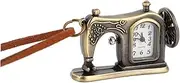 [Baluue] 1Pc Retro Sewing Machine Shape Pocket Watch Creative Keychain Hanging Watch Vintage Decorative Accessory for Fashion and Collectors