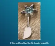 Mud Pie Mini Spreader Starfish Design - Silver & Aqua Glass - NEW in package
