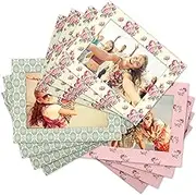 Shot2go Pack of 12 Magnetic Photo Fridge Frames 4x6 Vintage Floral
