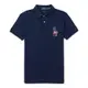 Polo Ralph Lauren 經典刺繡美國旗大馬短袖Polo衫(CUSTOM SLIM FIT)-深藍色