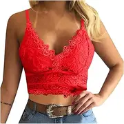 [Suhorseful] Women's Lace Bandeau Bras Wireless Wrapped Bralettes Deep V Neck Padded Sports Bra Perfect Everyday Lingerie