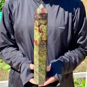 2.86LB Natural dragon blood obelisk quartz crystal point tower wand healing