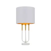 Neeve White Antique Gold Art Deco Industrial Table Lamp