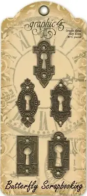 Ornate Metal Key Holes Paper Crafting Embellishments Graphic 45 4500546