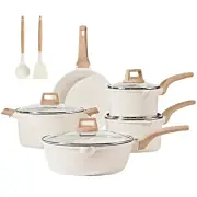 Carote Nonstick Pots and Pans Set, 11 Pcs Granite Stone Kitchen Cookware Sets