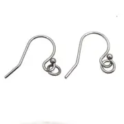 Nickel Free Titanium French Hooks Earring Tail ball ear hook Silver Color