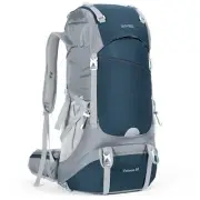 50L Hiking Backpack Travel Bag Waterproof Camping Rucksack with Azure Blue